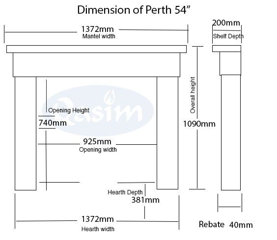 Perth 54 Dimensions